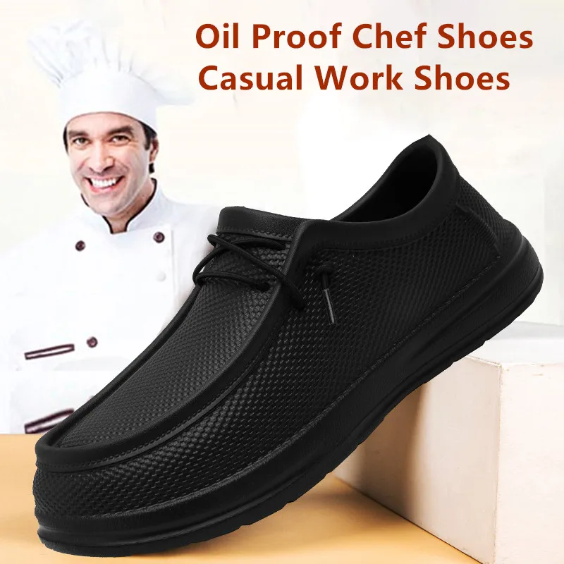 Kitchen Gadgets For Men - ผู้ชายครัวรองเท้าทํางานลื่นกันน้ํารองเท้าเชฟแฟชั่นผู้ชายรองเท้าทํางานลําลองรองเท้าน้ํากลางแจ้ง PLUS ขนาด 40-47