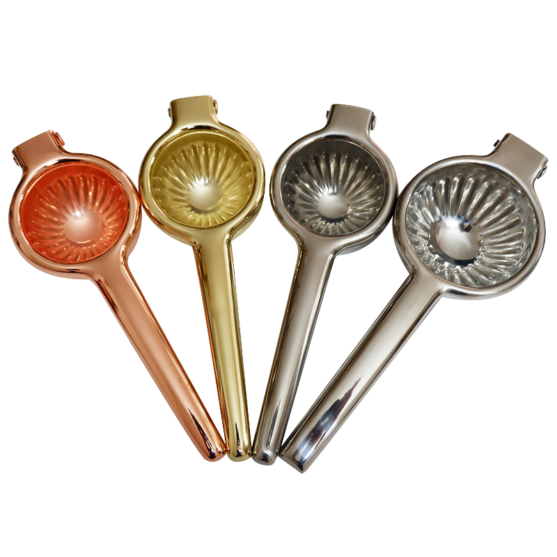 Kitchen Gadgets Gold - ที่คั้นน้ำมะนาวสเตนเลสสตีลแบบมือหมุน ที่คั้นน้ำผลไม้รสเปรี้ยว ที่คั้นน้ำมะนาว เครื่องมือสำหรับครัวและบาร์ - สีทองแดง/ทอง/เงิน