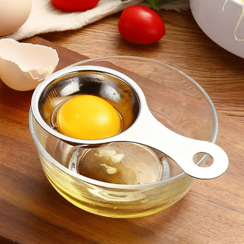 Egg Separator Tool - ที่แยกไข่แดงไข่ขาวสแตนเลส 1 ชิ้น, เครื่องแยกไข่แดงไข่ขาว, อุปกรณ์แยกไข่แดง, อุปกรณ์ครัว