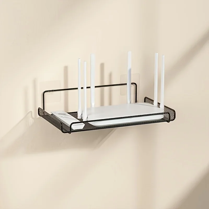 Kitchen Gadgets Organizer - ชั้นวางเราเตอร์สแตนเลสแบบไม่ต้องเจาะ ติดผนังสำหรับจัดเก็บเราเตอร์ WiFi อุปกรณ์ตกแต่งบ้าน ห้องน้ำ ห้องครัว