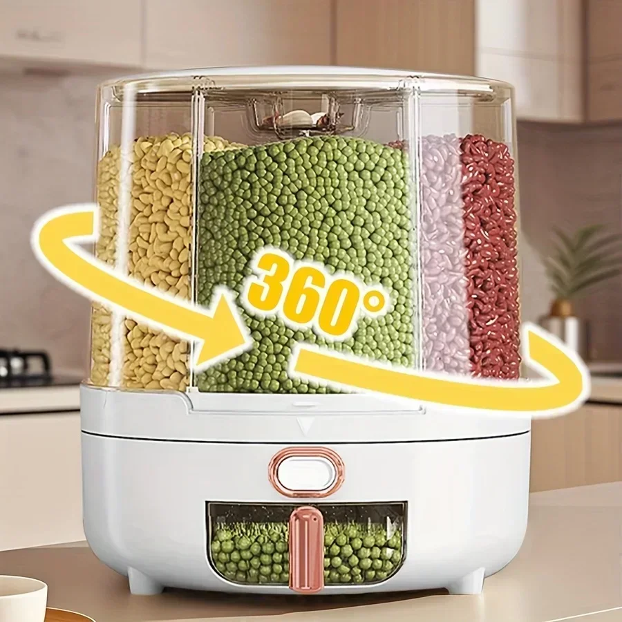 6-คอมพาร์เมนท์ 360 °   ภาชนะเก - Kitchen Gadgets Organizer บทวิจารณ์และราคา