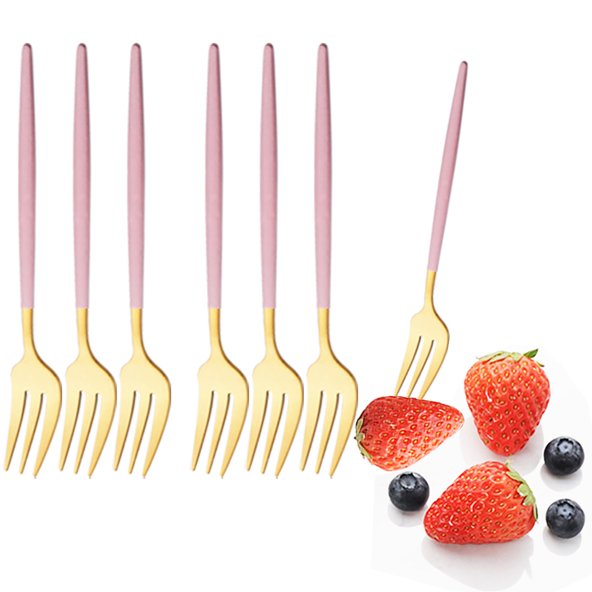 6 ชิ้นสีชมพูทองชุดอาหารเย็นสแต - Kitchen Gadgets Gold บทวิจารณ์และราคา