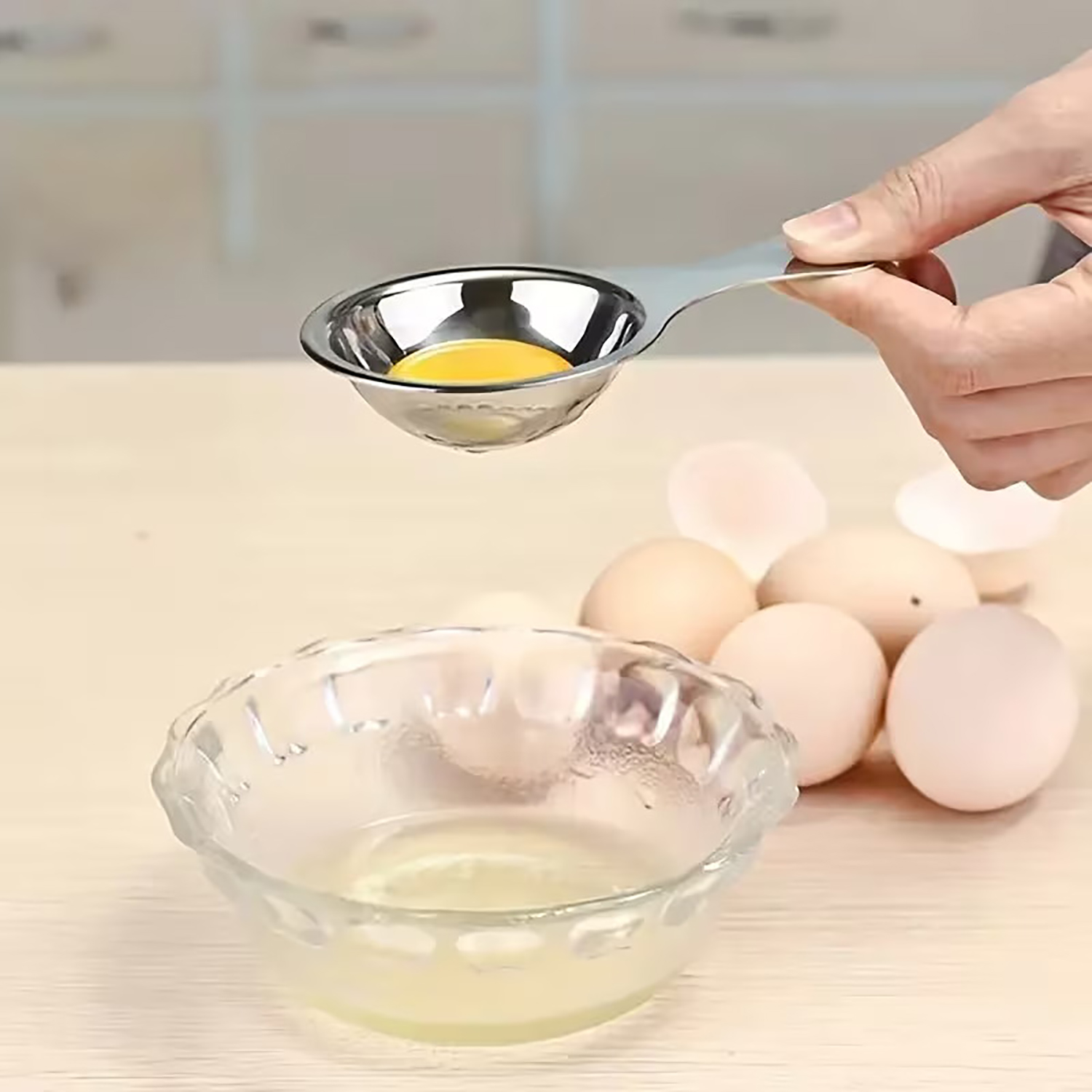 ที่แยกไข่แดงไข่ขาวสแตนเลส สีขา - Egg Separator Tool บทวิจารณ์และราคา