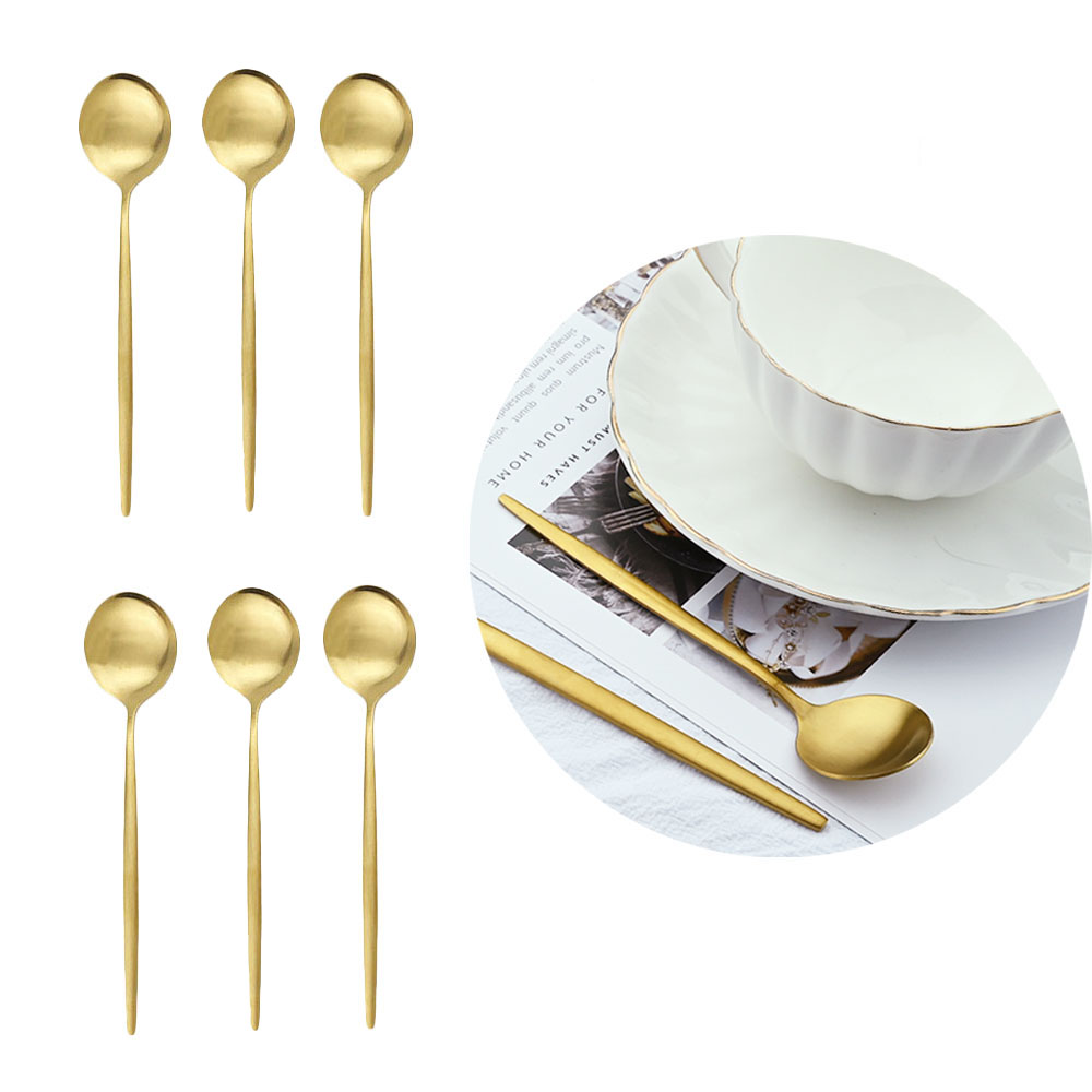 6ชิ้นช้อนชาสแตนเลสสตีลด้านสำหร - Kitchen Gadgets Gold บทวิจารณ์และราคา