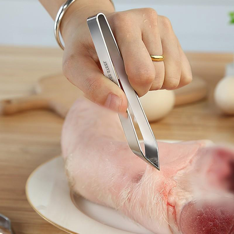 แหนบสแตนเลสแบบแบนและเฉียง คีมถ - Kitchen Helper Gadgets บทวิจารณ์และราคา